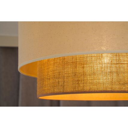 Duolla - Candeeiro integrado BOHO 1xE27/15W/230V diâmetro 45 cm creme/castanho