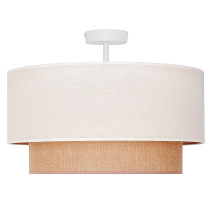 Duolla - Candeeiro integrado BOHO 1xE27/15W/230V diâmetro 45 cm creme/castanho