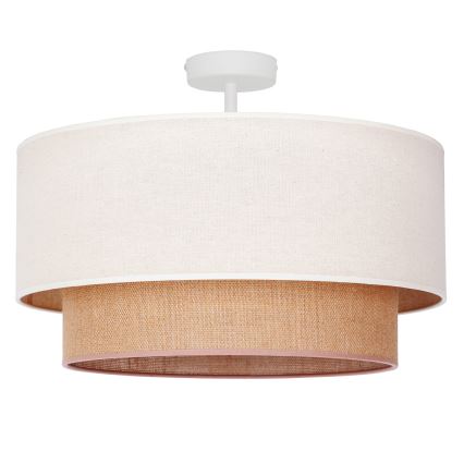 Duolla - Candeeiro integrado BOHO 1xE27/15W/230V diâmetro 45 cm creme/castanho