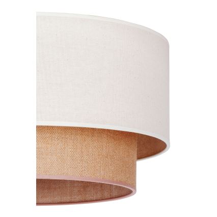 Duolla - Candeeiro integrado BOHO 1xE27/15W/230V diâmetro 45 cm creme/castanho