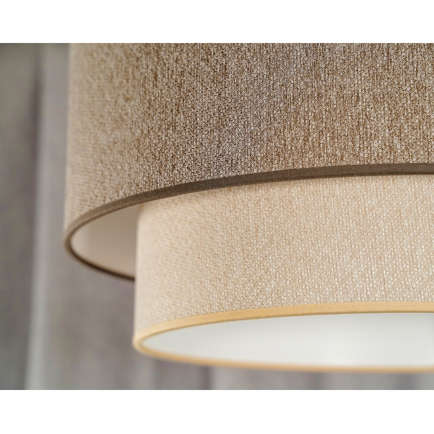 Duolla - Candeeiro integrado BOHO ECO RECYCLING 1xE27/15W/230V diâmetro 45 cm castanho/creme