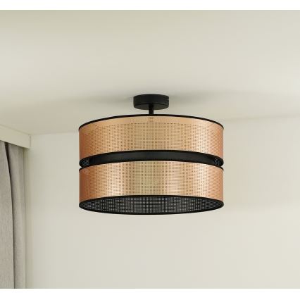 Duolla - Candeeiro integrado COPPER SHINY 1xE27/15W/230V diâmetro 40 cm cobre/preto
