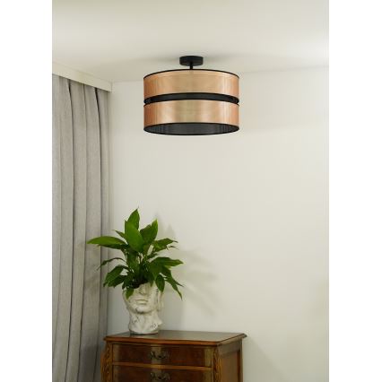 Duolla - Candeeiro integrado COPPER SHINY 1xE27/15W/230V diâmetro 40 cm cobre/preto