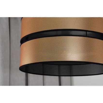 Duolla - Candeeiro integrado COPPER SHINY 1xE27/15W/230V diâmetro 40 cm cobre/preto