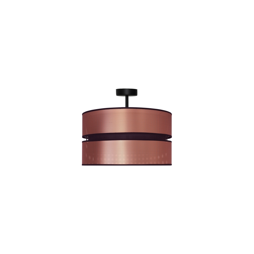 Duolla - Candeeiro integrado COPPER SHINY 1xE27/15W/230V diâmetro 40 cm cobre/preto
