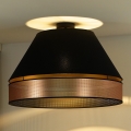 Duolla - Candeeiro integrado COPPER SHINY 1xE27/15W/230V diâmetro 60 cm preto/cobre