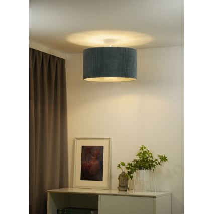 Duolla - Candeeiro integrado CORDUROY 1xE27/15W/230V diâmetro 40 cm azul claro