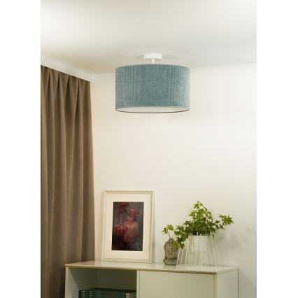 Duolla - Candeeiro integrado CORDUROY 1xE27/15W/230V diâmetro 40 cm azul claro