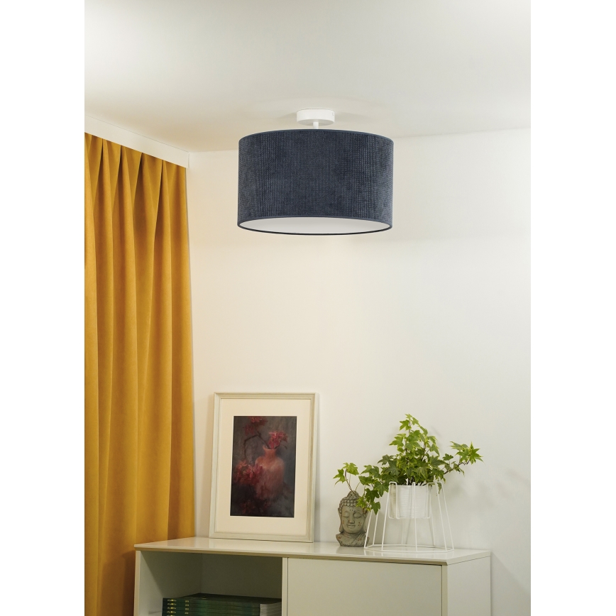 Duolla - Candeeiro integrado CORDUROY 1xE27/15W/230V diâmetro 40 cm azul escuro