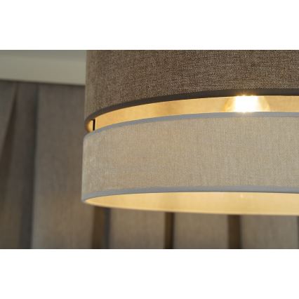 Duolla - Candeeiro integrado DOUBLE 1xE27/15W/230V diâmetro 40 cm castanho/cinzento