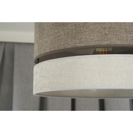 Duolla - Candeeiro integrado DOUBLE 1xE27/15W/230V diâmetro 40 cm castanho/cinzento