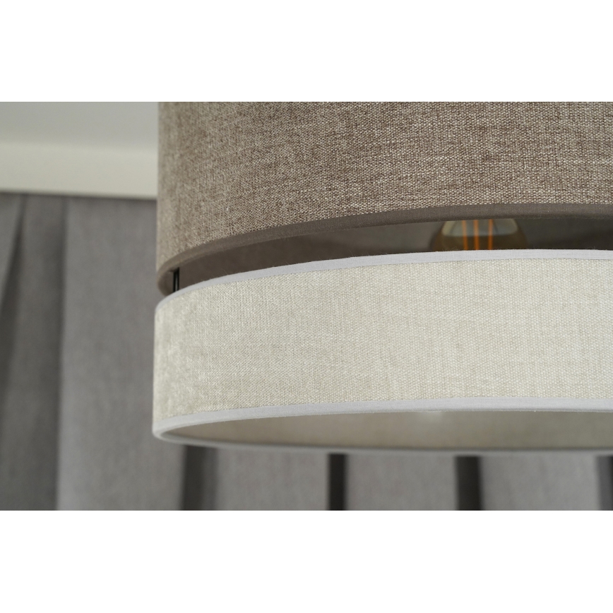 Duolla - Candeeiro integrado DOUBLE 1xE27/15W/230V diâmetro 40 cm castanho/cinzento