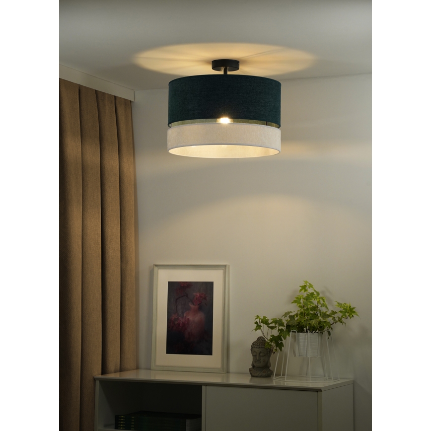 Duolla - Candeeiro integrado DOUBLE 1xE27/15W/230V diâmetro 40 cm verde/cinzento