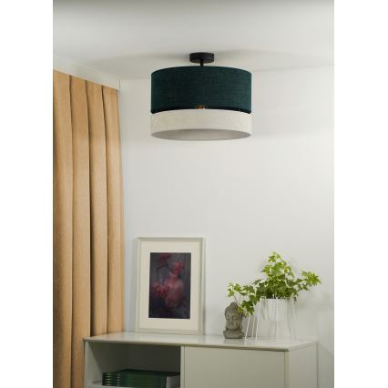 Duolla - Candeeiro integrado DOUBLE 1xE27/15W/230V diâmetro 40 cm verde/cinzento