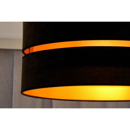 Duolla - Candeeiro integrado DUO 1xE27/15W/230V diâmetro 40 cm preto/dourado