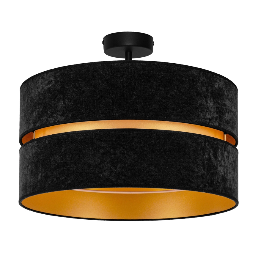 Duolla - Candeeiro integrado DUO 1xE27/15W/230V diâmetro 40 cm preto/dourado