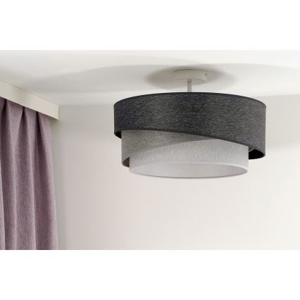 Duolla - Candeeiro integrado KOBO 1xE27/15W/230V diâmetro 45 cm cinzento/branco