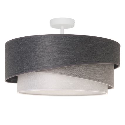 Duolla - Candeeiro integrado KOBO 1xE27/15W/230V diâmetro 45 cm cinzento/branco