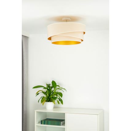 Duolla - Candeeiro integrado KOBO 1xE27/15W/230V diâmetro 45 cm creme