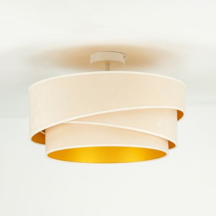 Duolla - Candeeiro integrado KOBO 1xE27/15W/230V diâmetro 45 cm creme