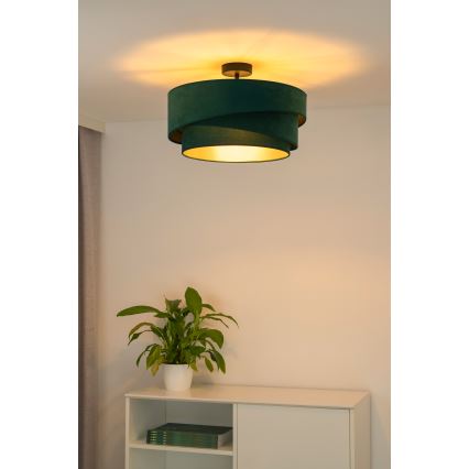 Duolla - Candeeiro integrado KOBO 1xE27/15W/230V diâmetro 45 cm verde