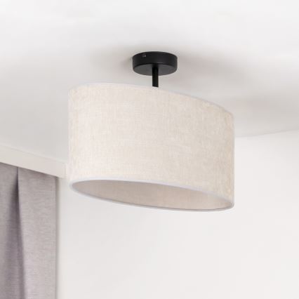 Duolla - Candeeiro integrado OVAL 1xE27/15W/230V cinzento