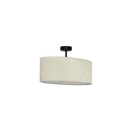 Duolla - Candeeiro integrado OVAL 1xE27/15W/230V cinzento