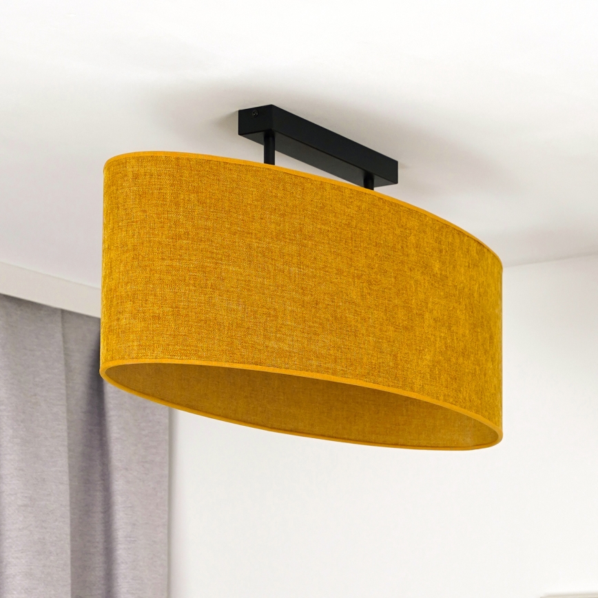 Duolla - Candeeiro integrado OVAL 2xE27/15W/230V castanho