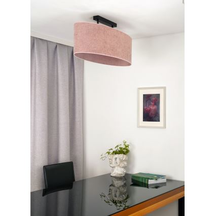 Duolla - Candeeiro integrado OVAL 2xE27/15W/230V rosa