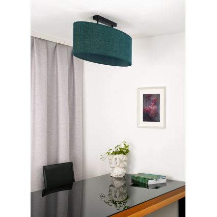 Duolla - Candeeiro integrado OVAL 2xE27/15W/230V verde