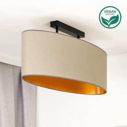 Duolla - Candeeiro integrado OVAL VEGAN 2xE27/15W/230V bege