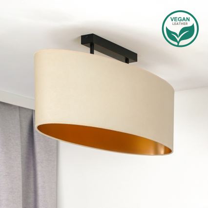 Duolla - Candeeiro integrado OVAL VEGAN 2xE27/15W/230V creme