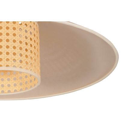 Duolla - Candeeiro integrado RIO RATTAN 1xE27/15W/230V diâmetro 45 cm bege/vime