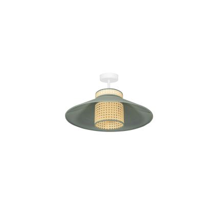 Duolla - Candeeiro integrado RIO RATTAN 1xE27/15W/230V diâmetro 45 cm verde/vime