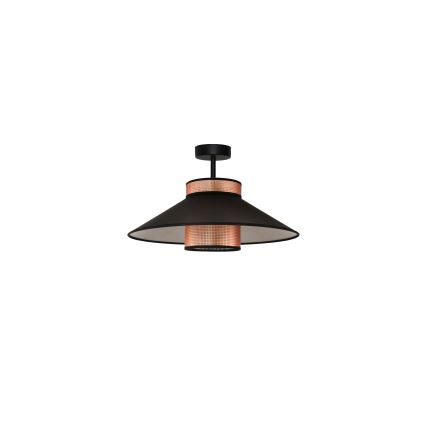 Duolla - Candeeiro integrado RIO SHINY 1xE27/15W/230V diâmetro 45 cm preto/cobre