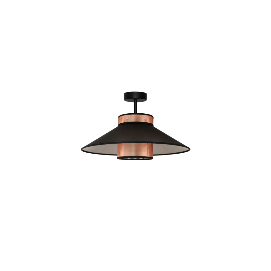 Duolla - Candeeiro integrado RIO SHINY 1xE27/15W/230V diâmetro 45 cm preto/cobre
