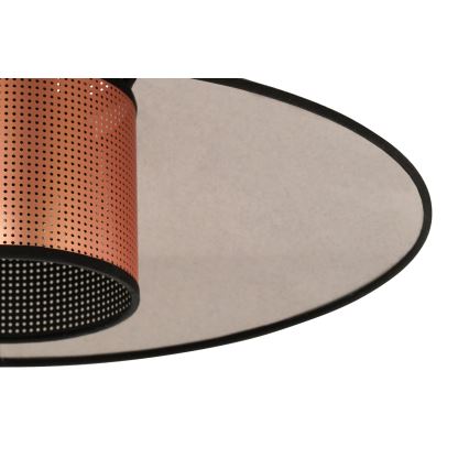 Duolla - Candeeiro integrado RIO SHINY 1xE27/15W/230V diâmetro 45 cm preto/cobre