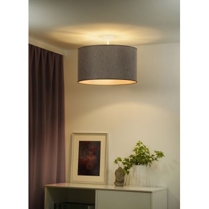 Duolla - Candeeiro integrado ROLLER ECO RECYCLING 1xE27/15W/230V diâmetro 45 cm castanho