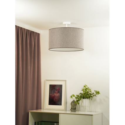 Duolla - Candeeiro integrado ROLLER ECO RECYCLING 1xE27/15W/230V diâmetro 45 cm castanho