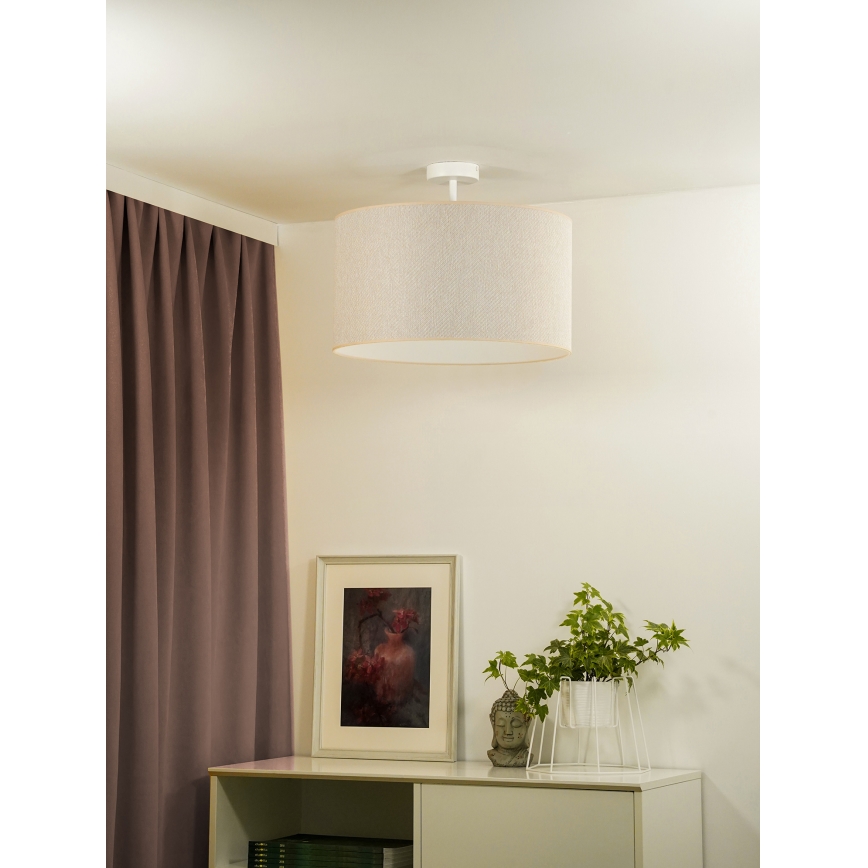 Duolla - Candeeiro integrado ROLLER ECO RECYCLING 1xE27/15W/230V diâmetro 45 cm creme