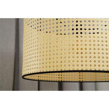 Duolla - Candeeiro integrado ROLLER RATTAN 1xE27/15W/230V diâmetro 45 cm bege/preto