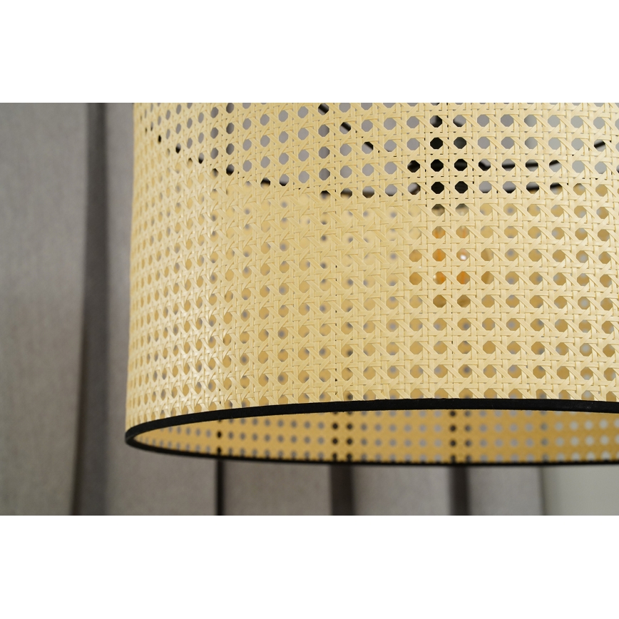 Duolla - Candeeiro integrado ROLLER RATTAN 1xE27/15W/230V diâmetro 45 cm bege/preto