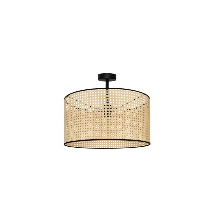 Duolla - Candeeiro integrado ROLLER RATTAN 1xE27/15W/230V diâmetro 45 cm bege/preto