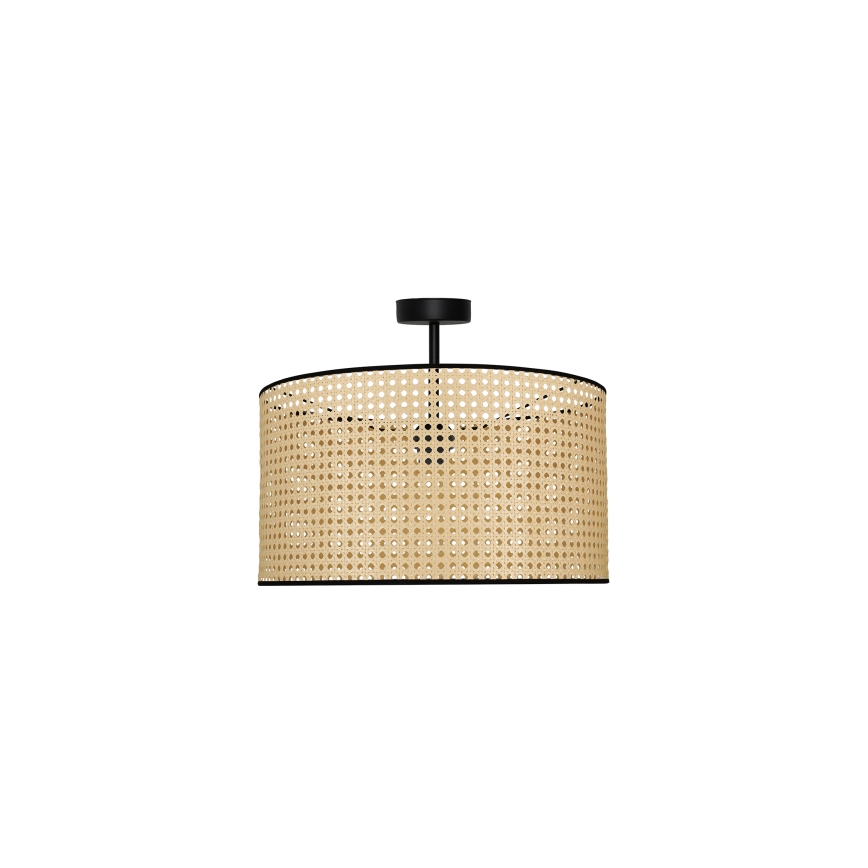 Duolla - Candeeiro integrado ROLLER RATTAN 1xE27/15W/230V diâmetro 45 cm bege/preto