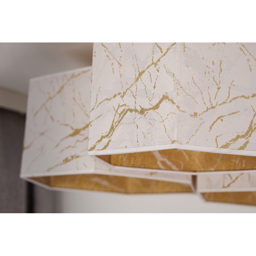 Duolla - Candeeiro integrado ROLLER TRIO HEX 3xE27/15W/230V branco/dourada