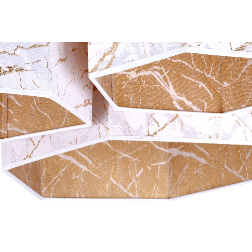 Duolla - Candeeiro integrado ROLLER TRIO HEX 3xE27/15W/230V branco/dourada