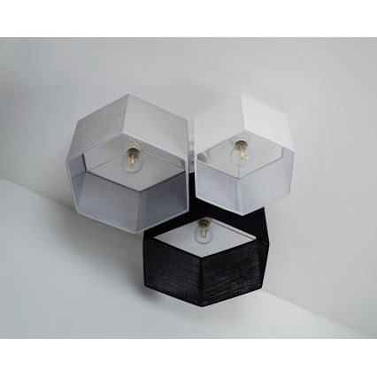 Duolla - Candeeiro integrado ROLLER TRIO HEX 3xE27/15W/230V preto/cinzento/branco