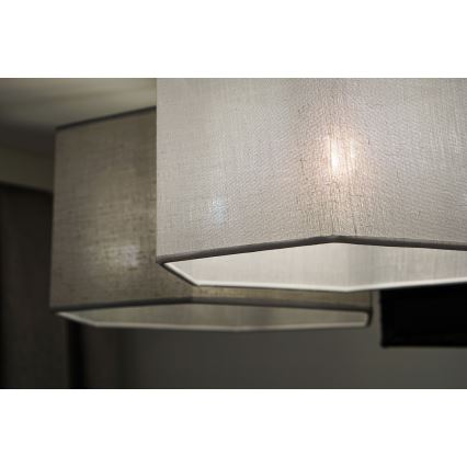 Duolla - Candeeiro integrado ROLLER TRIO HEX 3xE27/15W/230V preto/cinzento/branco