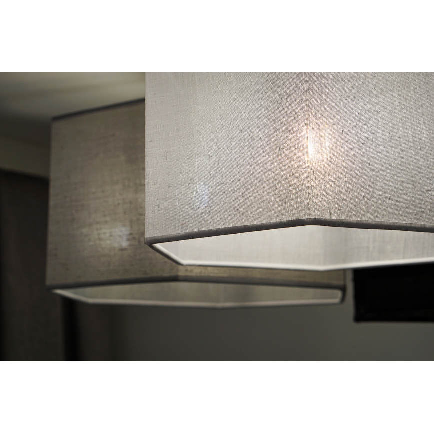 Duolla - Candeeiro integrado ROLLER TRIO HEX 3xE27/15W/230V preto/cinzento/branco