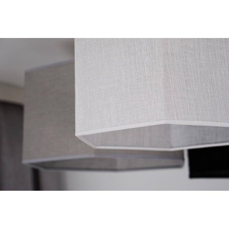 Duolla - Candeeiro integrado ROLLER TRIO HEX 3xE27/15W/230V preto/cinzento/branco